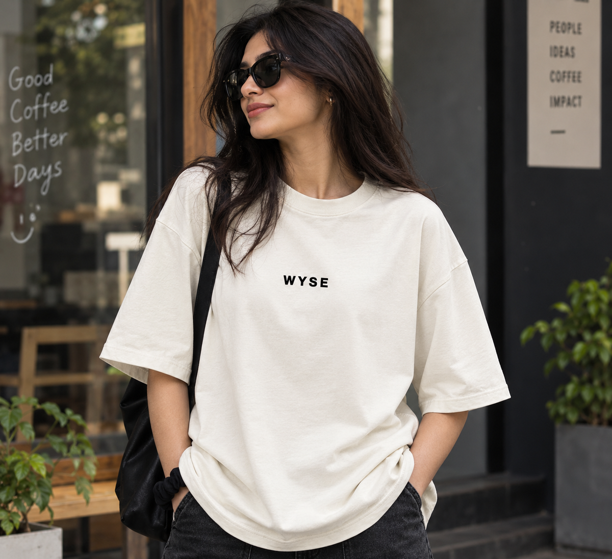 Happy Sunflower - WYSE Women's Oversized Tee