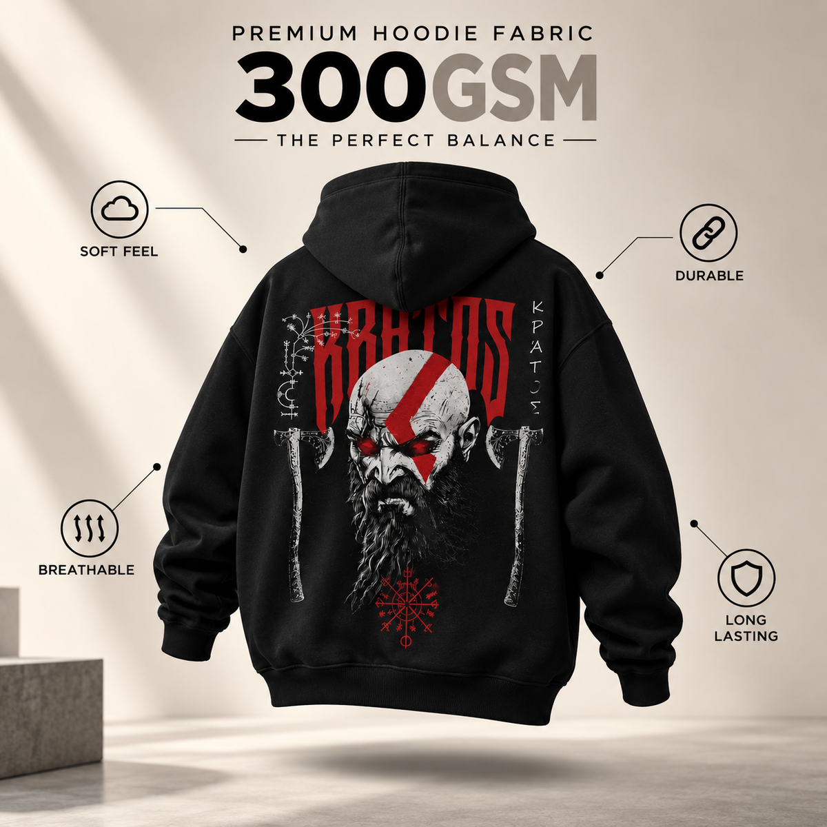 Kratos God of War - WYSE Hoodies