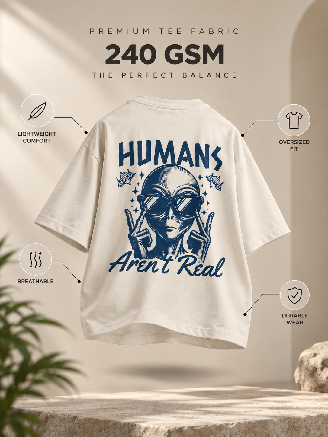 Humans Aren't Real - WYSE Oversized Tee