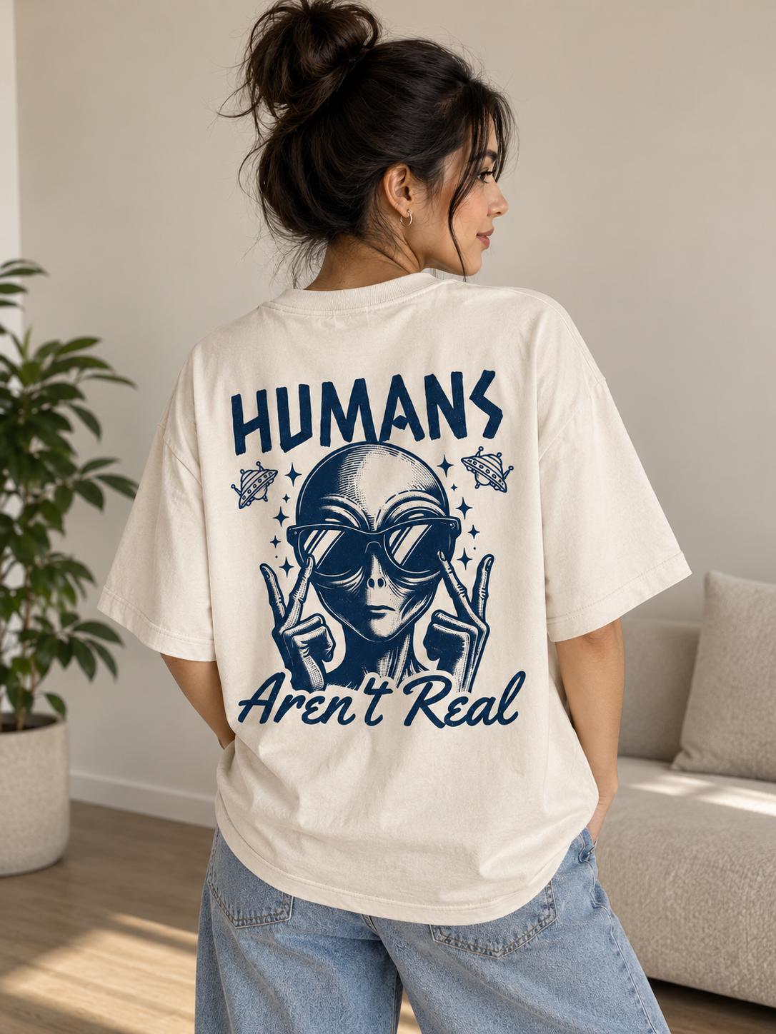 Humans Aren't Real - WYSE Oversized Tee
