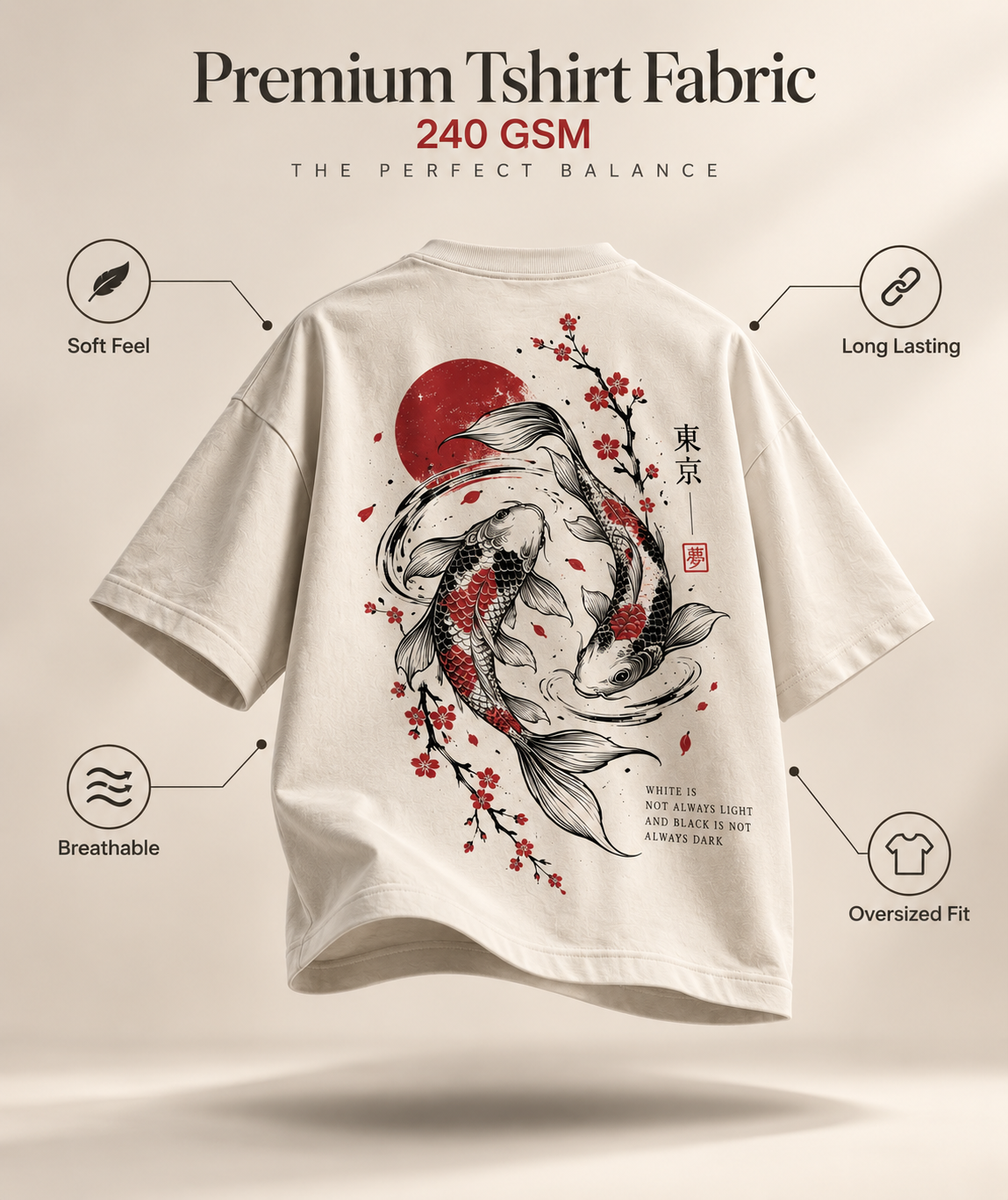 Koi Fish - WYSE Oversized Tee