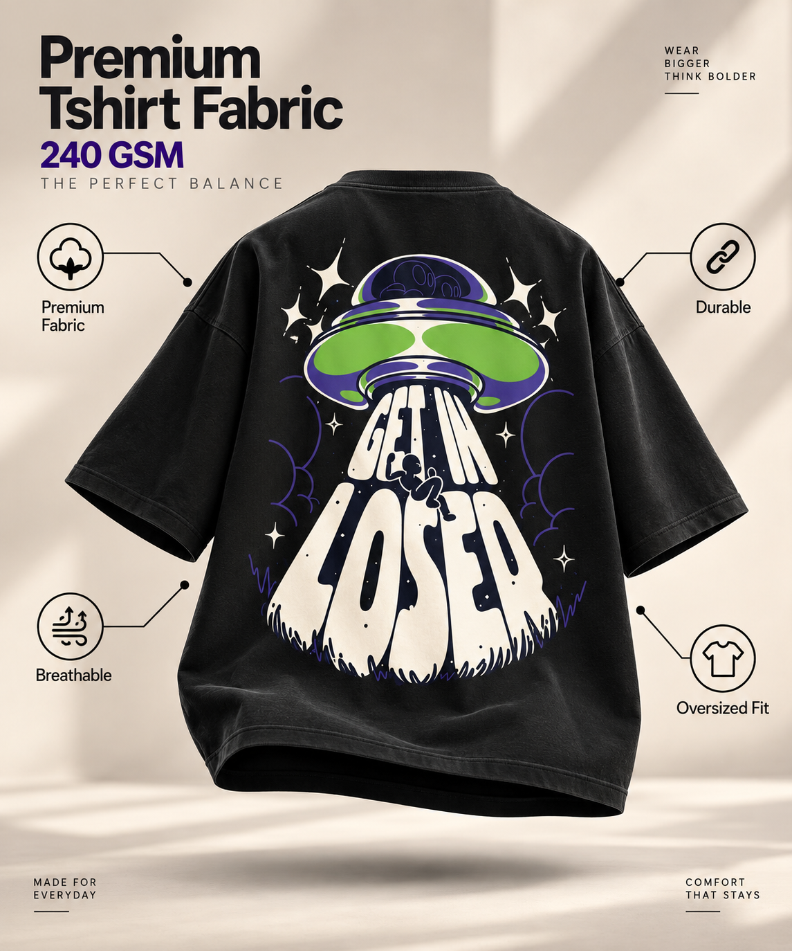Get In Loser - WYSE Oversized Tee