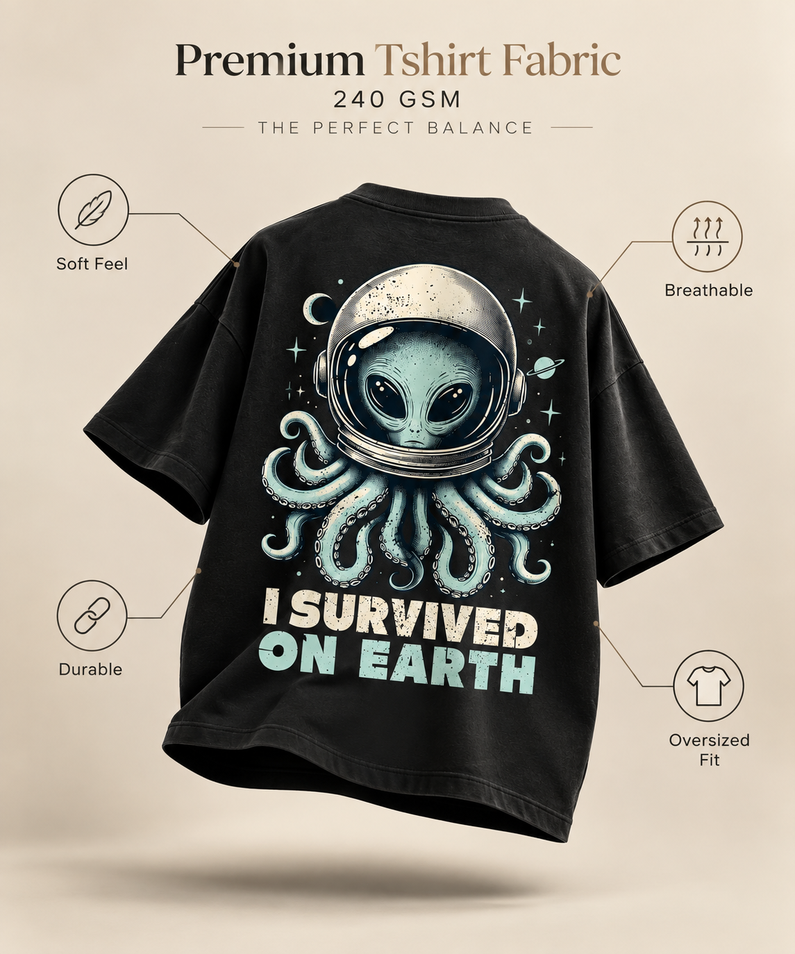 Survived Earth - WYSE Oversized Tee
