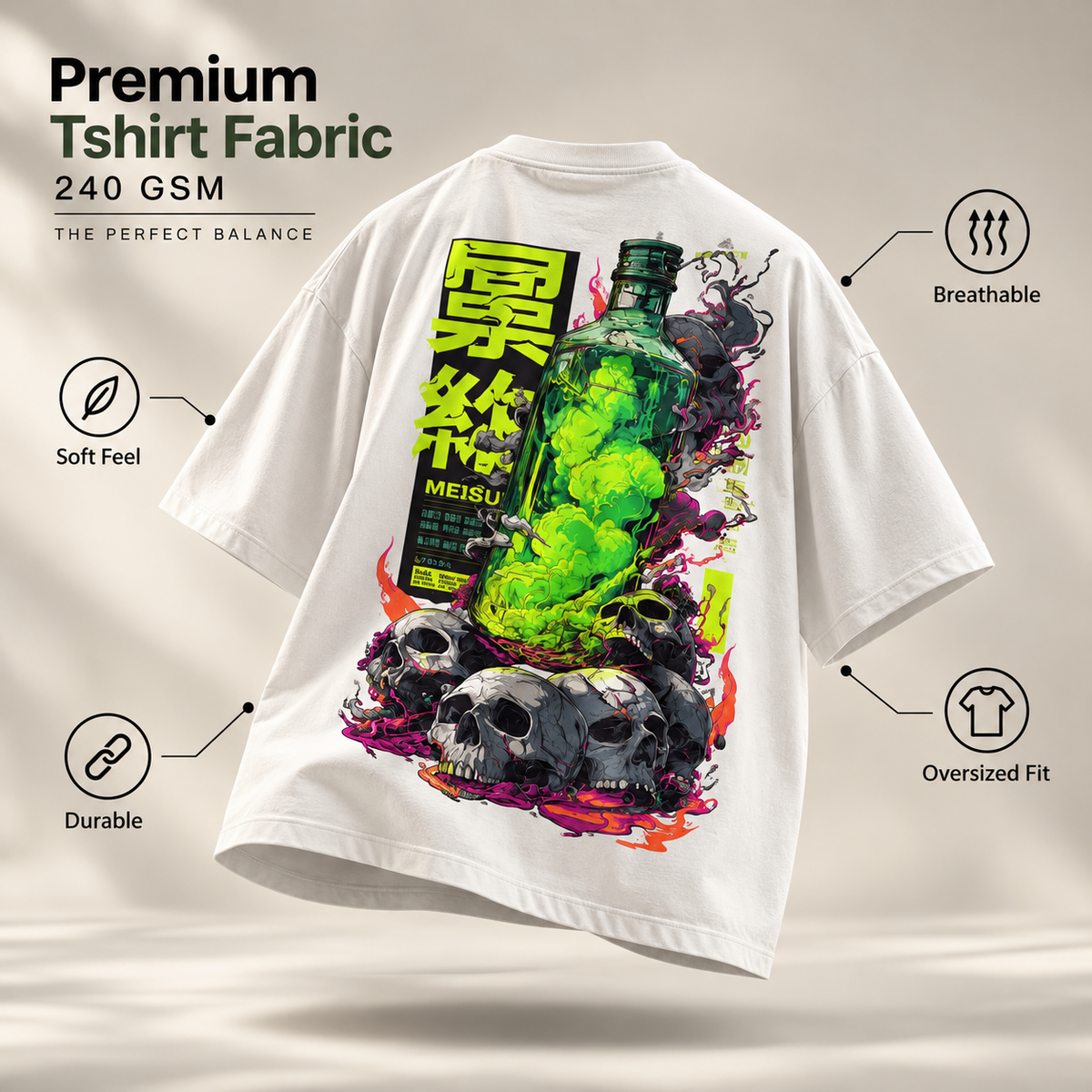 Toxic Skull - WYSE Oversized Tee