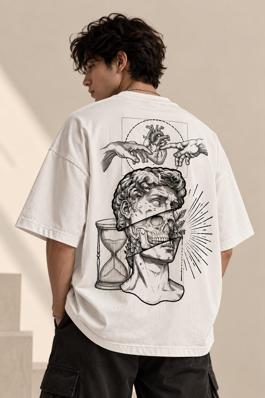 Heart Skull Connection - WYSE Oversized Tee
