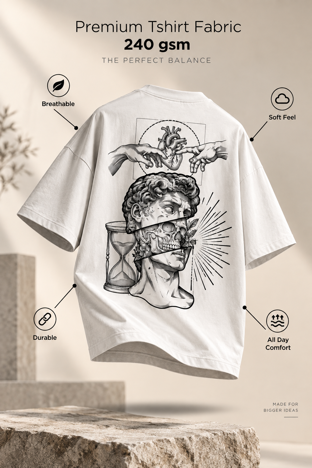 Heart Skull Connection - WYSE Oversized Tee