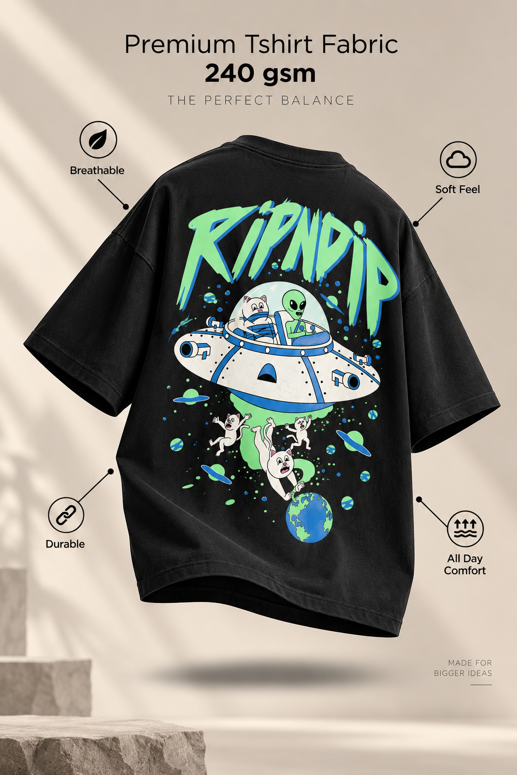 Alien UFO - WYSE Oversized Tee