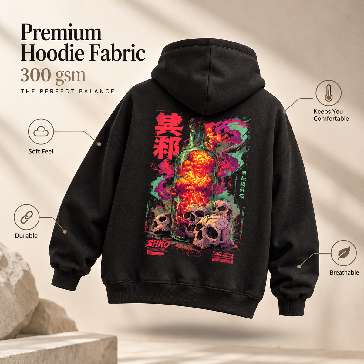 Toxic Skull Red - WYSE Hoodie