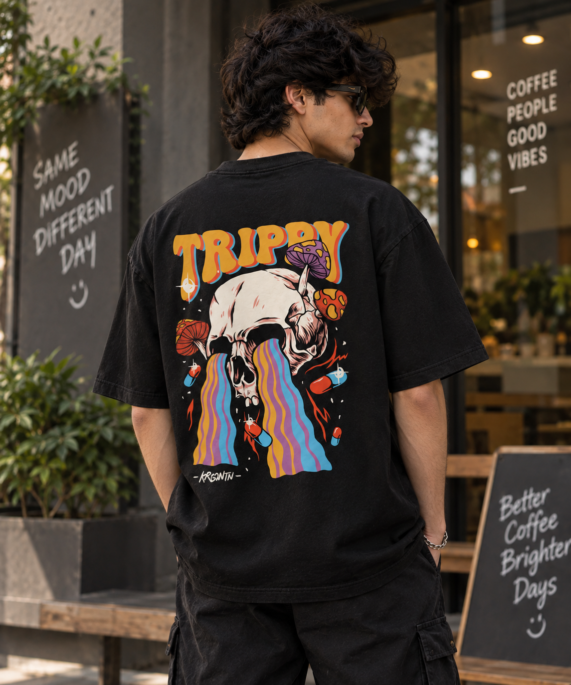 Trippy Skull - WYSE Oversized Tee