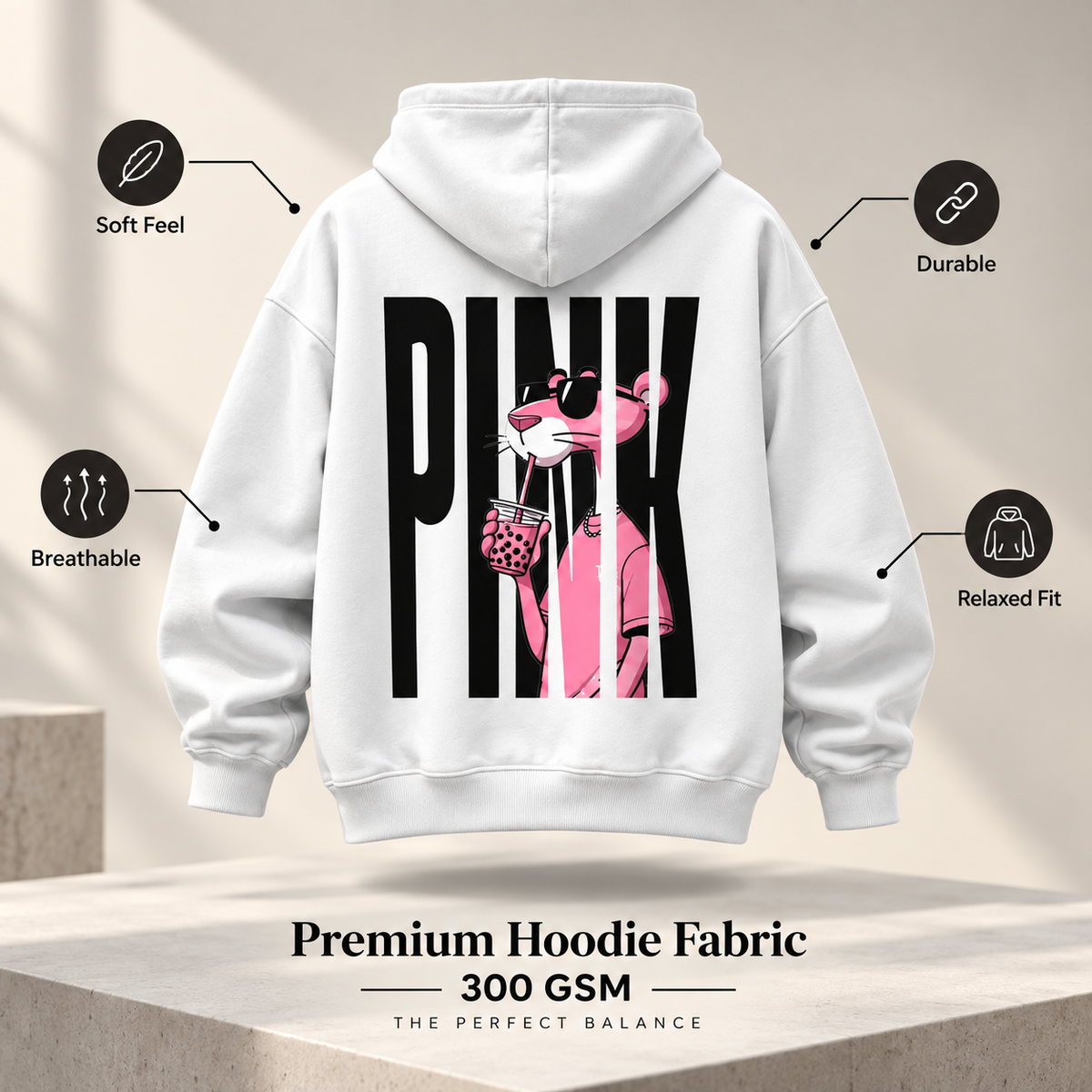 Pink Panther Boba Tea - WYSE Hoodie
