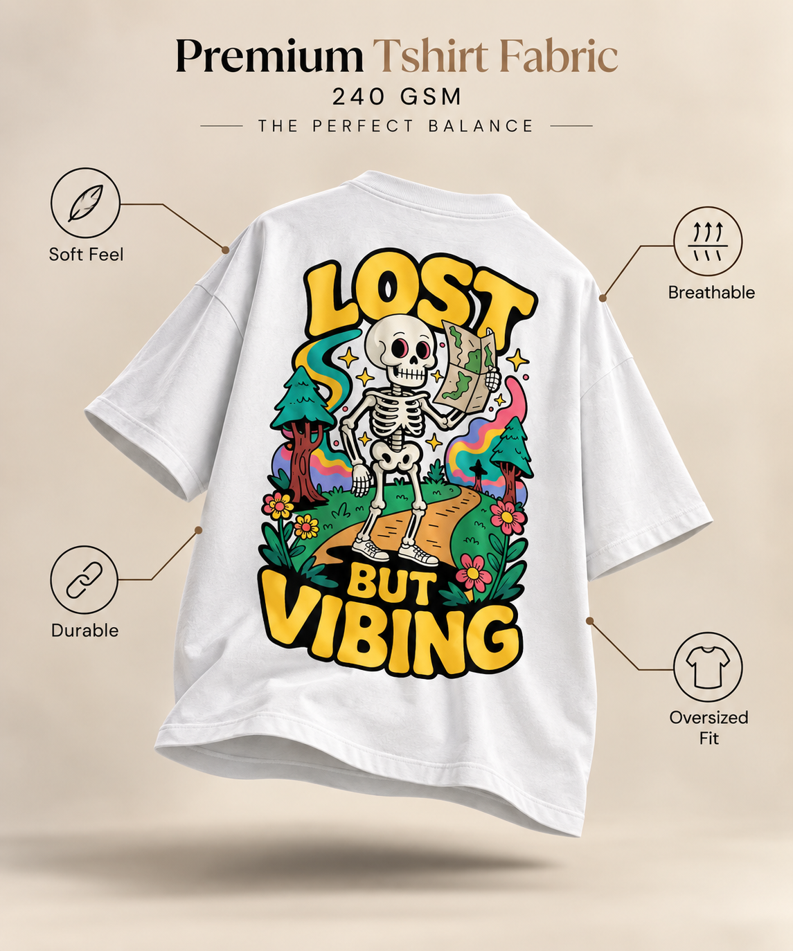 Lost But Vibing - WYSE Oversized Tee