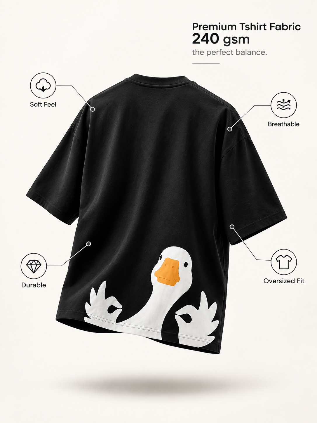 Peeking Duck - WYSE Oversized Tee